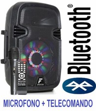 CASSA ACUSTICA AMPLIFICATA ATTIVA 300W 8" BATTERIE BLUETOOTH MICROFONO USB/SD