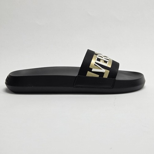 Versace greca logo slides nero - versace,