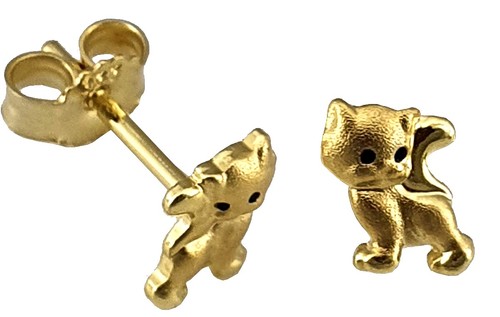 Orecchini gatto oro 333 - gatto,