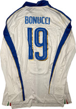 maglia calcio vintage ITALIA Bonucci #19 Player Issue away Worn 2016