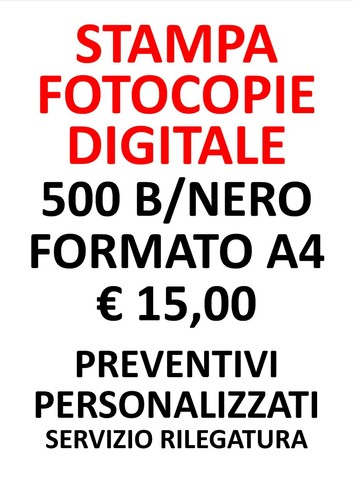 Stampa fotocopie n - a4, 500