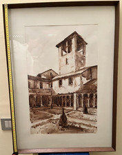 QUADRO Pasetto . Chiostro di Voltorre - acquerello