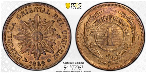 1869 uruguay centesimo - 1869,