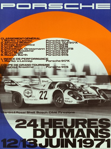 Poster vintage porsche mans - vintage, le