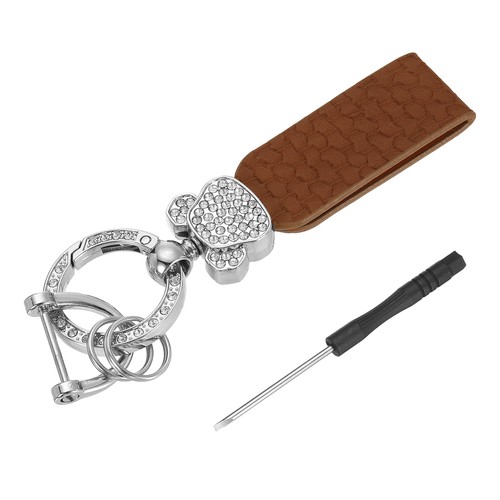 Portachiavi pelle marrone e - pelle,