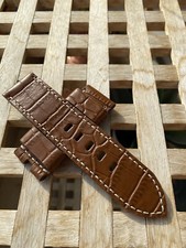 Cinturino orologio 28 mm fatto a mano, pelle.Stampa vitello coccodrillo,per VDB Vintage