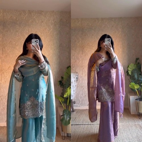 Top sharara plazoo - top, party