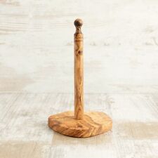 Porta scottex rustico in legno di ulivo lavorazione artigianale cm 30x15