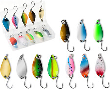 10PCS Cucchiaini Pesca Spinning Trota Con Scatola per Attrezzatura, Ondulanti Tr