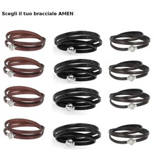 Bracciale Amen Pelle Uomo