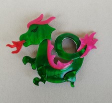 "Lea Stein" Dragon brooch in