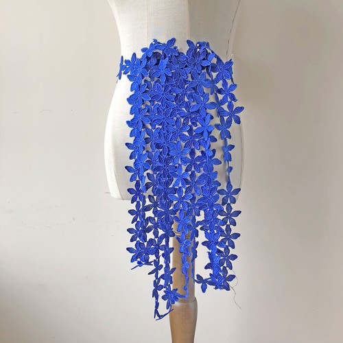 Nastro pizzo fiori blu - pizzo,