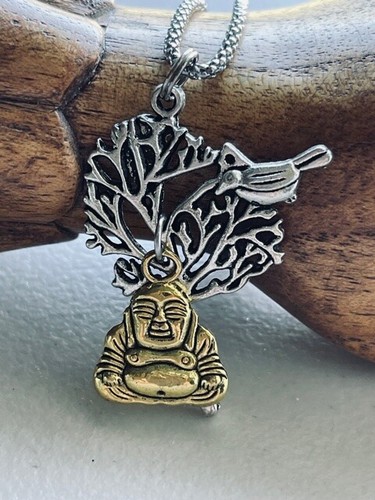 Collana uccellino yoga albero