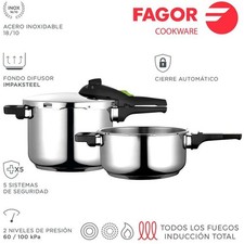 Fagor Super Fast Pot Set – Pentole a pressione 4L + 6L in acciaio inox 18/10