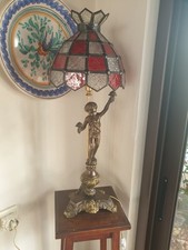 lampada stile Liberty bronzo e ottone altezza cm 60