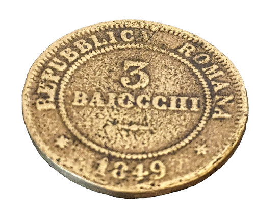 1849 antica moneta baiocchi - 1849, 3
