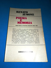 POESIA E MEMORIA SAGGI SULLA CULTURA ITALIANA DEL '900 LIBRO DA COLLEZIONE-(55)