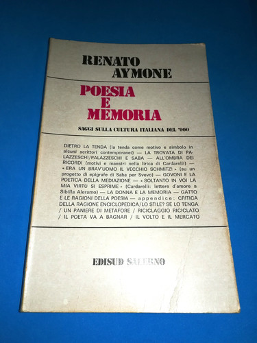 Poesia memoria saggi sulla - saggi,