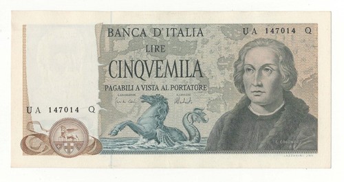 5000 lire colombo tipo decr - 5000,