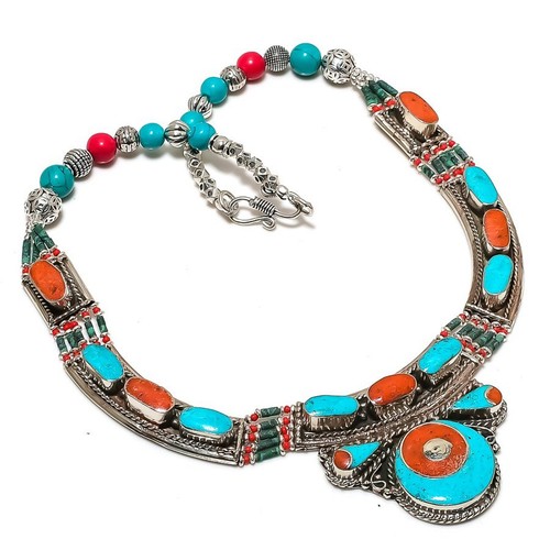 Collana turchese corallo rosso