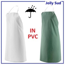 Grembiule da Lavoro PVC Plastificato Impermeabile Macellaio Bianco Verde Uomo
