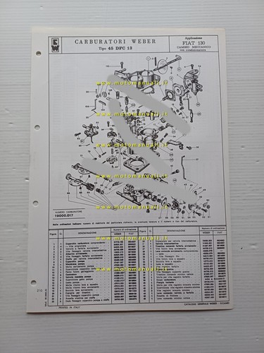 Weber carburatore dfc - weber,