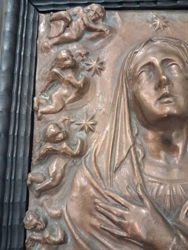 Scultura madonna con angeli - scultura, in