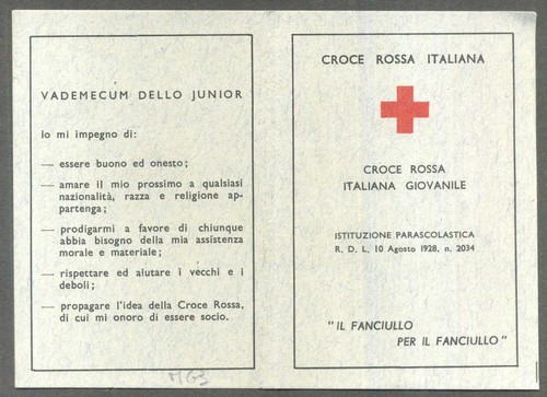 Tessera croce rossa italiana - tessera:,