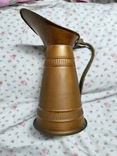 brocca in rame stile inglese vintage con manico altezza 30cm battuta artigianale