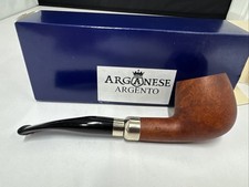 Pipa tabacco Arganese Argento Bent Apple 03 Amaretto Briar opaca - Nuova