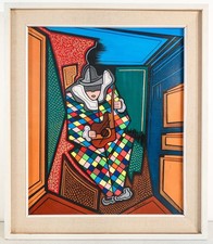 ⚜️ QUADRO FIRMATO PIPPO ORIANI ARLECCHINO DIPINTO OLIO TELA EPOCA 1960S