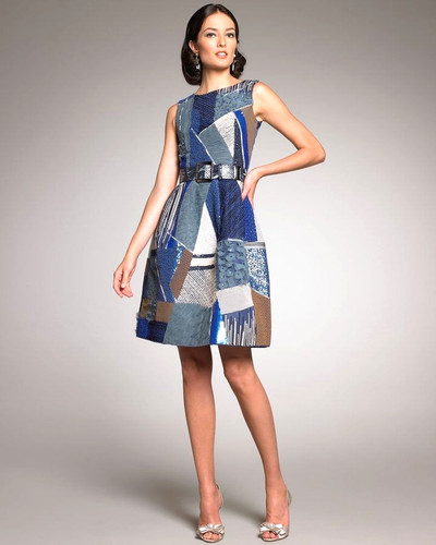 Abito cocktail patchwork - da,