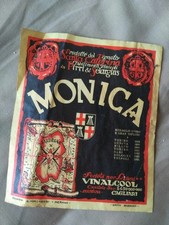 ETICHETTA ANNI '30 VINO SARDEGNA MONICA PIRRI SELARGIUS VINALCOOL CAGLIARI RARA