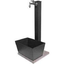 Fontana da Giardino con Rubinetto Vaschetta e Base Antracite Made in Italy 42/QV