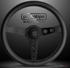 Volante originale Momo Prototipo Black Edition 350 mm, in pelle premium. NUOVO!