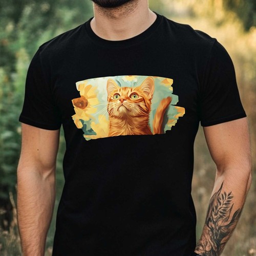 Shirt herren van gogh katze - t-shirt,