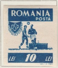 ROMANIA 1946 Imperforate 10L MH* Stamp A27P16F22930