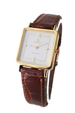 OMEGA Genève orologio Donna d'epoca anni 90 in oro giallo 18 kt quadrato, nuovo