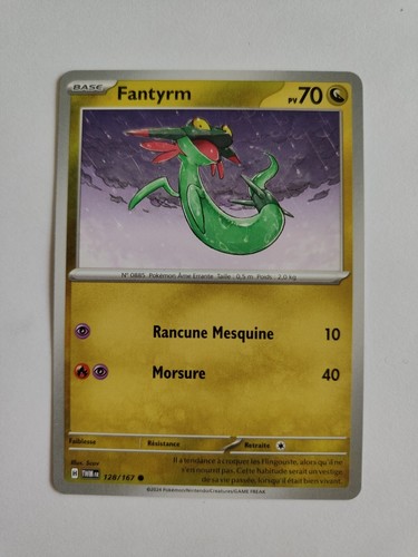 Carte pokémon fantyrm - carte,