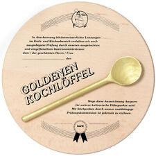 CUCCHIAIO DA CUCINA DORATO per cuochi di pizzo idea regalo premio cuoco compleanno