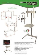 Porta tv a piantana con ruote