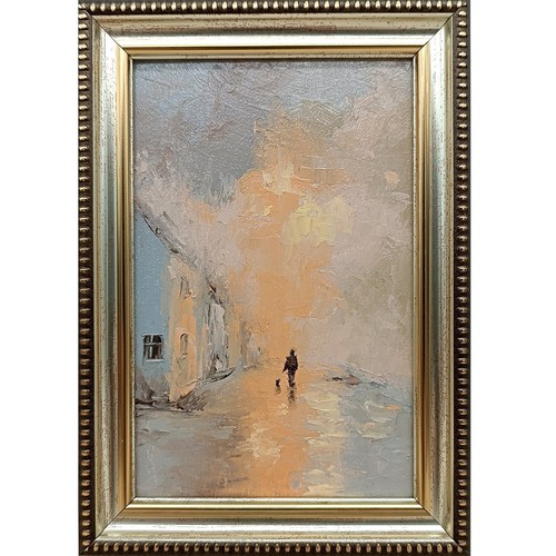 Paesaggio urbano dipinto - , olio