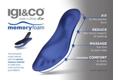 IGI&CO SOLETTA SOTTOPIEDE PER SCARPE UOMO MEMORY FOAM DAL 39 AL 46 NEW