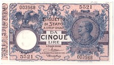 5 lire 1904, Italia