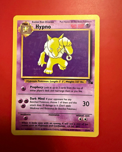 Hypno fossil holo rare - hypno,