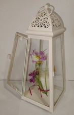 Lanterna Portacandele In Metallo E Vetro