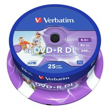 25 DVD+R DL Verbatim PRINT No