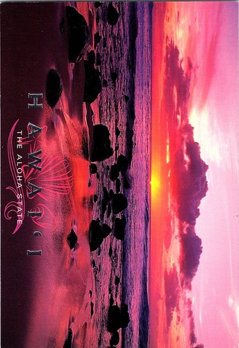 Cartolina tramonto hawaii lo - cartolina,