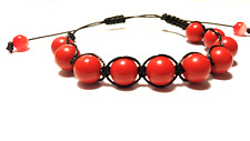 Shambala tibetano bracciale macramè braccialetto in pasta di corallo mm08 