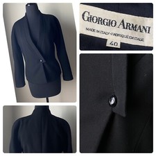 Giorgio Armani Giacca Blazer Donna Nero Italia 40 6 8 Vintage